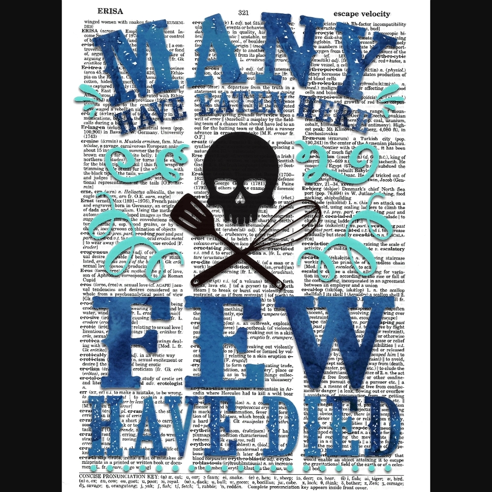 Kitchen Skull Dictionary Art Print Home Decor - Picture 4 of 4